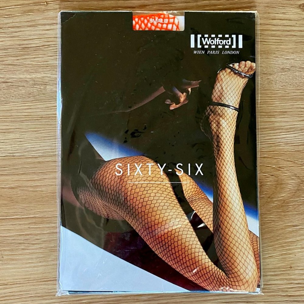 Wolford Flash Orange Fishnet Pantyhose (NWT)